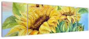 Obraz rozkvetlých slunečnic (170x50 cm)