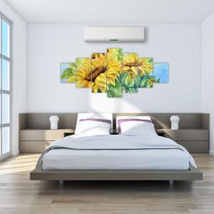 Obraz rozkvetlých slunečnic (210x100 cm)