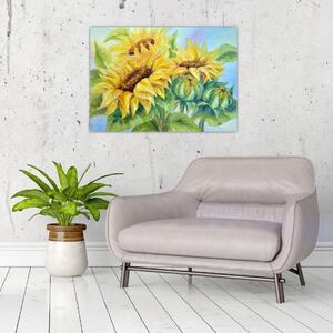 Obraz rozkvetlých slunečnic (70x50 cm)