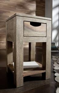 GREY WOOD Příruční stolek 29x29x50 cm, masivní indický palisandr