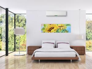 Obraz rozkvetlých slunečnic (170x50 cm)