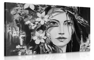 Obraz originální malba ženy v černobílém provedení Varianta: 90x60
