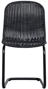 Hoorns Černá ratanová jídelní židle Welda