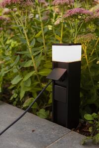 Lutec 7202201012 Mains Smart LED Zahradní zásuvkový sloupek | Teplá bílá | 11W | Černá | zásuvka schuko