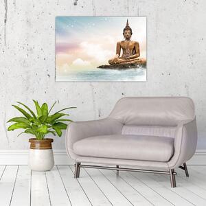 Obraz - Buddha dohlížející na zemi (70x50 cm)