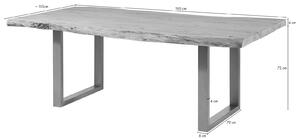 METALL Jídelní stůl 190x110 cm - kovové nohy, akácie