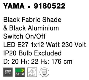 Retro stojací lampa Yama 20 černé