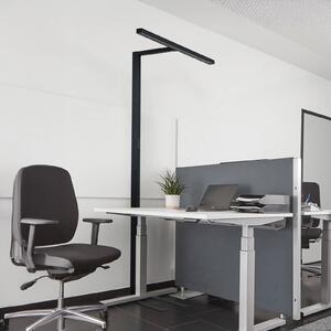 Arcchio LED kancelářská stojací lampa Jolinda, tvar T, černá, 4 000 K, stmívatelný, Černá, Pracovna / kancelář, Hliník, Moderní