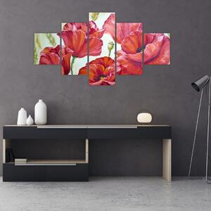 Obraz - Květy vlčích máků (125x70 cm)