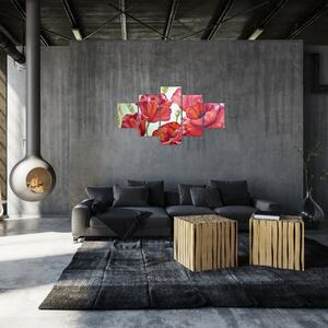 Obraz - Květy vlčích máků (125x70 cm)
