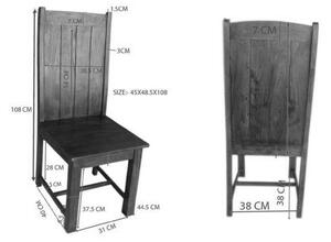 CAMBRIDGE MAMMUT Židle sada 6 kusů z masivního akátového dřeva v koloniálním stylu