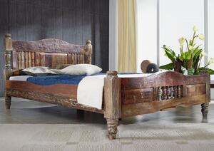 COLORES postel - 90x200cm lakované staré indické dřevo