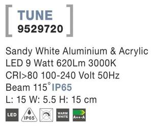 Nova Luce Venkovní hranaté nástěnné svítidlo TUNE - 9 W, 620 lm, 3000 K, bílé NV 9529720