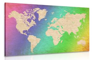 Obraz pastelová mapa světa Varianta: 90x60