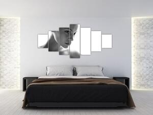 Obraz - Černobílý portrét ženy (210x100 cm)