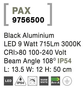 Nova Luce Venkovní moderní lampa PAX - LED 9 W, 500x120x135 mm NV 9756500