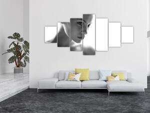 Obraz - Černobílý portrét ženy (210x100 cm)