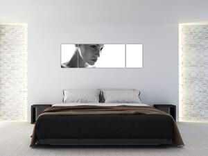 Obraz - Černobílý portrét ženy (170x50 cm)