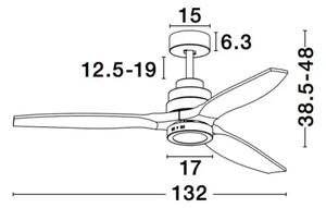 Stropní ventilátor Silky 12W 13.2 bílé