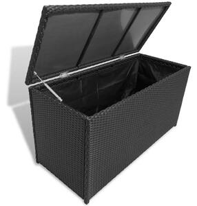 Venkovní úložný box - polyratan - černý | 120x50x60 cm