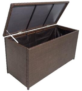 Venkovní úložný box - polyratan - hnědý | 120x50x60 cm