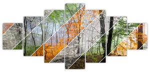 Obraz - Střídání ročních období (210x100 cm)