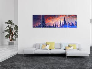 Obraz - Zimní soumrak (170x50 cm)