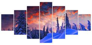 Obraz - Zimní soumrak (210x100 cm)