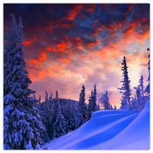 Obraz - Zimní soumrak (30x30 cm)