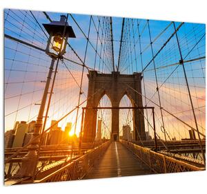 Skleněný obraz - Brooklynský most, Manhattan, New York (70x50 cm)