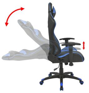 Polohovatelné kancelářské / herní křeslo - umělá kůže | modrá