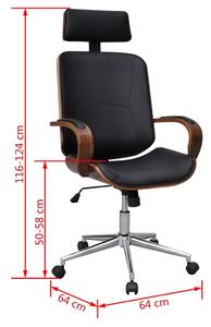 Otočná kancelářská židle Ritter s opěrkou hlavy | umělá kůže