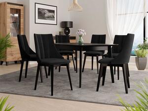 Rozkládací jídelní stůl se 6 židlemi NOWEN 2 - černý