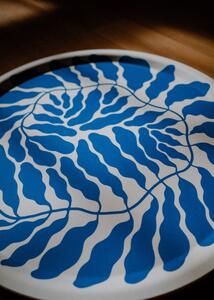 Wrap Ilustrovaný tác dřevěný Art Trays by Linnéa Andersson kulatý modrý