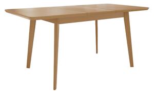 Rozkládací jídelní stůl se 6 židlemi NOWEN 2 - černý / přírodní dřevo / šedý