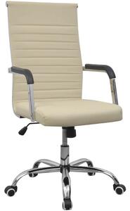 Kancelářská židle z umělé kůže - 55x63 cm | krémová