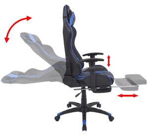 Polohovatelné kancelářské / herní křeslo s podnožkou | modrá