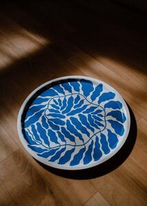 Wrap Ilustrovaný tác dřevěný Art Trays by Linnéa Andersson kulatý modrý