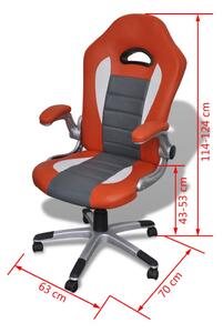 Kancelářská židle z umělé kůže s moderním designem | oranžová