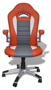 Kancelářská židle z umělé kůže s moderním designem | oranžová
