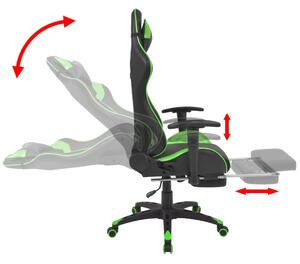 Polohovatelné kancelářské / herní křeslo s podnožkou | zelená