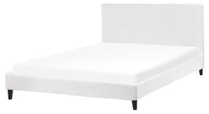 Čalouněná sametová postel bíla 160 x 200 cm FITOU