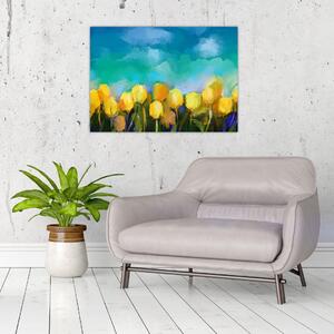 Obraz žlutých tulipánů (70x50 cm)