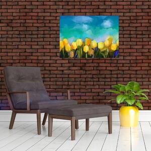 Obraz žlutých tulipánů (70x50 cm)