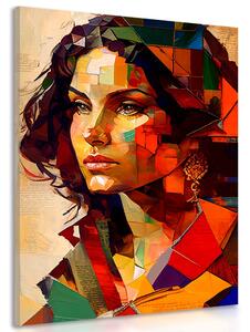 Obraz profil ženy v patchwork designu Varianta: 40x60