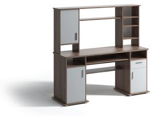 PSACÍ STŮL, bílá, barvy lanýžového dubu, 160/154/52.8 cm Carryhome - Kancelářské stoly