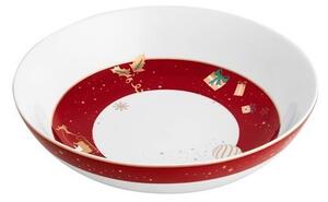 Vánoční porcelánová mísa 28,5cm ALLELUIA BRANDANI (barva - porcelán, bílá/červená/zlatá)