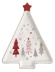 Vánoční tác ve tvaru vánočního stromečku Fiocco di Neve BRANDANI (barva - bílá/červená/zlatá)