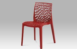 Plastová jídelní židle v červené barvě CT-820 RED