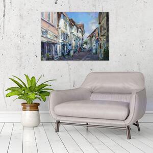 Obraz - Ulička starého města, akrylová malba (70x50 cm)